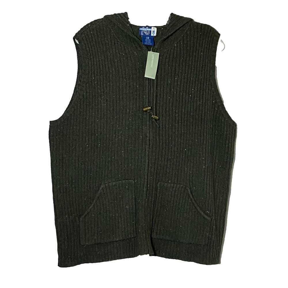 Venezia Sleeveless Hoodie Sweater Womens 14/16 Multicolor Vtg Full Zip NWT Read